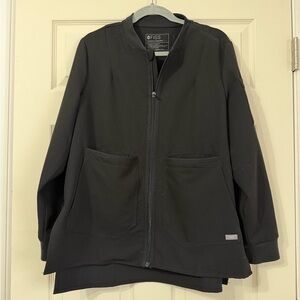 FIGS Black Zip Front Medical Jacket